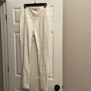 Lyses Cream Faux Leather Leggings